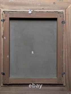 Tableau ancien portrait d'homme Roux moustache costume Art Nouveau 1895 signé