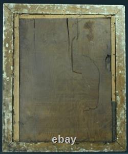 Tableau ancien portrait d'homme de qualité Louis XVI costume cadre bois doré HST