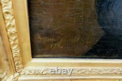 Tableau ancien portrait d' homme de qualité signé BONNE époque XVIIIème