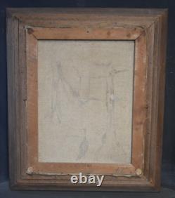 Tableau ancien portrait dame Provençale signé Gaston Hoffmann XXème