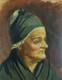 Tableau ancien portrait de Femme Normande Villers-sur-Mer sign&eacute; Lucien Jonas