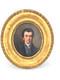 Tableau ancien portrait de Jean Dollfus Mulhouse cadre bois doré 19 ème