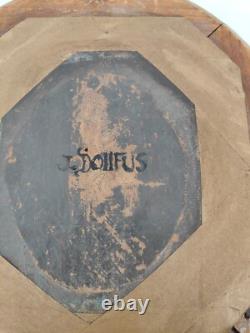 Tableau ancien portrait de Jean Dollfus Mulhouse cadre bois doré 19 ème