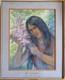 Tableau ancien portrait de femme Laffite Henri 1958 Bresil