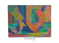 Tableau ancien portrait de femme nue de dos sofa couleurs esp. Lothe Poliakoff