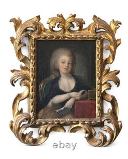 Tableau ancien portrait intime louis XVI jeune femme entourage Vigée le Brun 18e