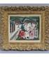 Tableau ancien scène de genre portait Toxicomanes Drogati cubique Miro Carcano