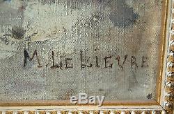 Tableau ancien signé M. LELIEVRE bords de Loire Huile sur toile XIX°