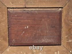 Tableau ancien signé Bord de Rivière Peinture huile sur panneau de bois