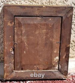 Tableau ancien signé. Bouquet de Fleurs. Peinture huile sur panneau de bois