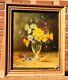 Tableau ancien signé. Bouquet de Fleurs. Peinture huile sur toile