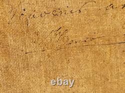 Tableau ancien signé. Datée 1866. Portrait D'enfant. Peinture huile sur toile