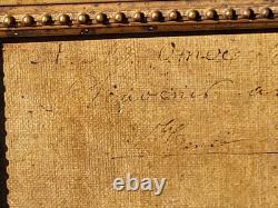 Tableau ancien signé. Datée 1866. Portrait D'enfant. Peinture huile sur toile