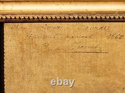 Tableau ancien signé. Datée 1866. Portrait D'enfant. Peinture huile sur toile