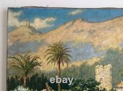 Tableau ancien signé H. Bazalgette, Paysage, Méditerranée, Huile sur toile, XXe