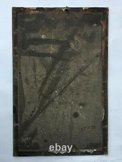 Tableau ancien signé, Huile sur toile marouflée, Allégorie de la fortune, XIXe