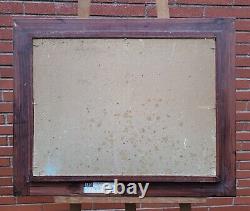 Tableau ancien signé L'Etang Couché de Soleil Peinture huile sur panneau