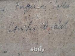 Tableau ancien signé L'Etang Couché de Soleil Peinture huile sur panneau isorel