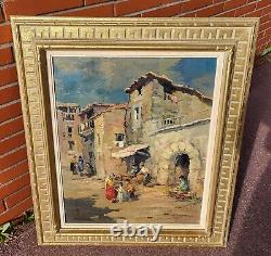 Tableau ancien signé. La Vieille Maison Peinture huile sur panneau D'isorel