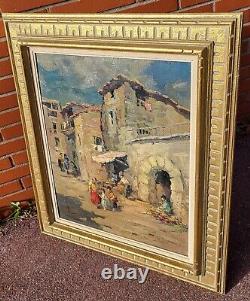 Tableau ancien signé. La Vieille Maison Peinture huile sur panneau D'isorel