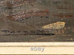 Tableau ancien signé. La Vieille Maison Peinture huile sur panneau D'isorel