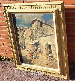 Tableau ancien signé. La Vieille Maison Peinture huile sur panneau D'isorel