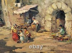 Tableau ancien signé. La Vieille Maison Peinture huile sur panneau D'isorel