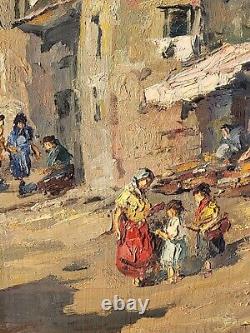 Tableau ancien signé. La Vieille Maison Peinture huile sur panneau D'isorel