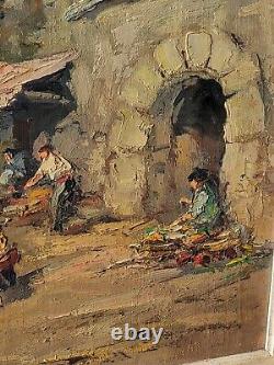 Tableau ancien signé. La Vieille Maison Peinture huile sur panneau D'isorel