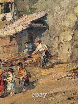 Tableau ancien signé. La Vieille Maison Peinture huile sur panneau D'isorel