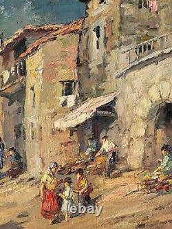 Tableau ancien signé. La Vieille Maison Peinture huile sur panneau D'isorel