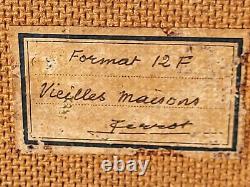 Tableau ancien signé. La Vieille Maison Peinture huile sur panneau D'isorel