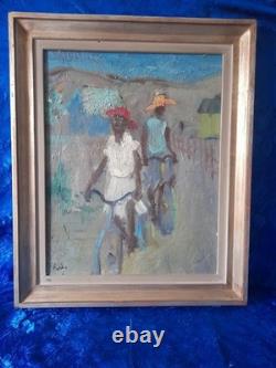 Tableau ancien signé Lolle Anderson albecq danemark scandinave 1921 / 1992