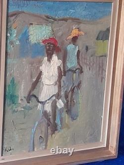 Tableau ancien signé Lolle Anderson albecq danemark scandinave 1921 / 1992