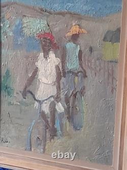 Tableau ancien signé Lolle Anderson albecq danemark scandinave 1921 / 1992