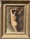 Tableau ancien sign&eacute;. Nu Feminin. Peinture huile sur carton