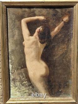 Tableau ancien signé. Nu Feminin. Peinture huile sur carton Tableau ancien signé. Nu Feminin. Peinture huile sur carton