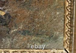 Tableau ancien signé. Nu Feminin. Peinture huile sur carton