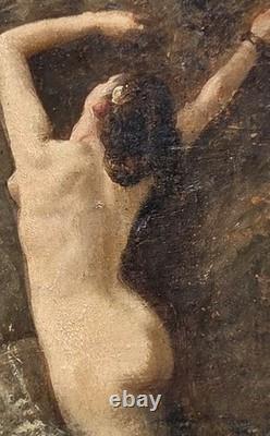 Tableau ancien signé. Nu Feminin. Peinture huile sur carton Tableau ancien signé. Nu Feminin. Peinture huile sur carton