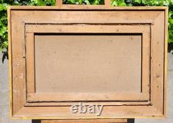 Tableau ancien signé. Paysage Méditerranéen Animé. Peinture huile sur toile