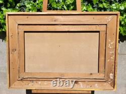 Tableau ancien signé Paysage Méditerranéen Animé. Peinture huile sur toile