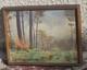 Tableau ancien signé. Paysage Sous Bois. Peinture huile sur panneau D'isorel
