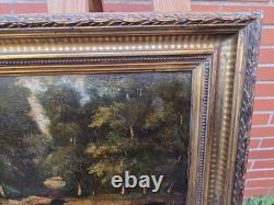 Tableau ancien signé. Paysage Sous Bois. Peinture huile sur panneau de bois