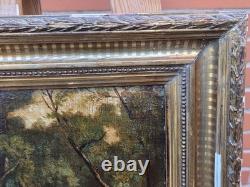 Tableau ancien signé. Paysage Sous Bois. Peinture huile sur panneau de bois