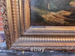 Tableau ancien signé. Paysage Sous Bois. Peinture huile sur panneau de bois