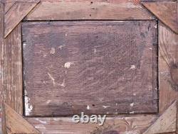 Tableau ancien signé. Paysage Sous Bois. Peinture huile sur panneau de bois