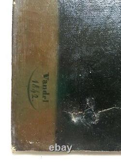 Tableau ancien signé Vandel, Daté 1842, Huile sur toile, Portrait d'homme, XIXe