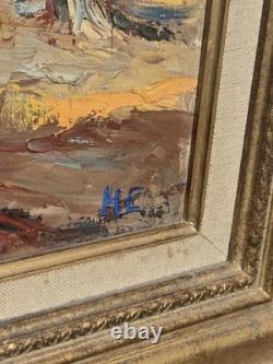 Tableau ancien signé Vieux oliviers. Peinture huile sur toile