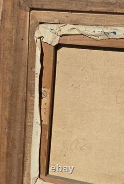 Tableau ancien signé Vieux oliviers. Peinture huile sur toile