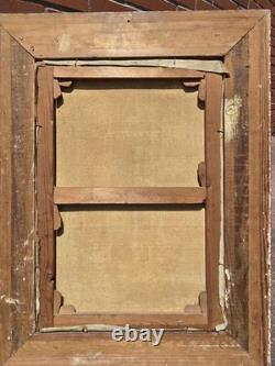 Tableau ancien signé Vue Ruelle Étroite Animèe. Peinture huile sur toile